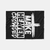 Make Heaven Crowded Cross - Minimalist Christian R フリースブランケット (正面(横))