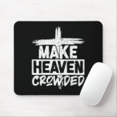 Make Heaven Crowded Cross - Minimalist Christian R マウスパッド (マウス)