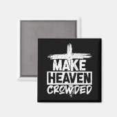 Make Heaven Crowded Cross - Minimalist Christian R マグネット (正面/裏面)