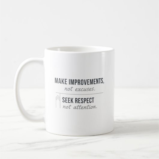Make Improvements, Not Excuses コーヒーマグカップ (左)