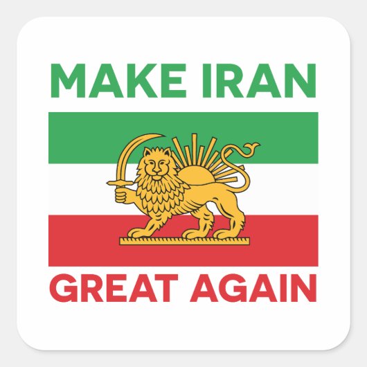 Make Iran Great Again Persian II スクエアシール (正面)