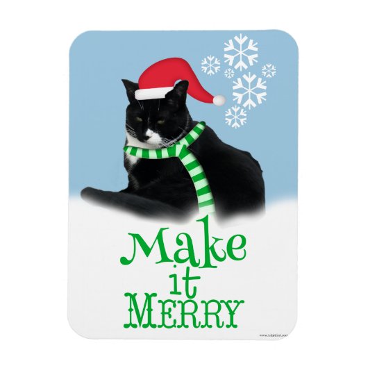 Make it メリー Holiday Tuxedo Cat マグネット (縦)