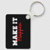 Make It Happen – Bold Red Motivational Quote Desig キーホルダー (裏面)