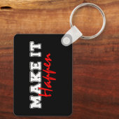 Make It Happen – Bold Red Motivational Quote Desig キーホルダー (裏面)