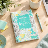 Make It Happen Inspirational Floral Notebook ノートブック