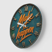 Make It Happen Motivational ラージ壁時計 (傾斜)