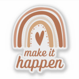 Make it happen motivational die cut シール