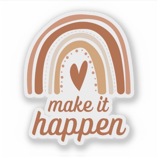 Make it happen motivational die cut シール (正面)