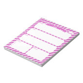 Make It Happen Pink Striped Daily Planner Notepad ノートパッド (回転)