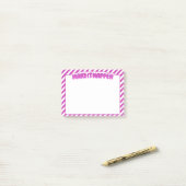 Make It Happen - Pink Striped Sticky Notes ポストイット (デスク上)