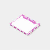 Make It Happen - Pink Striped Sticky Notes ポストイット (アングル)