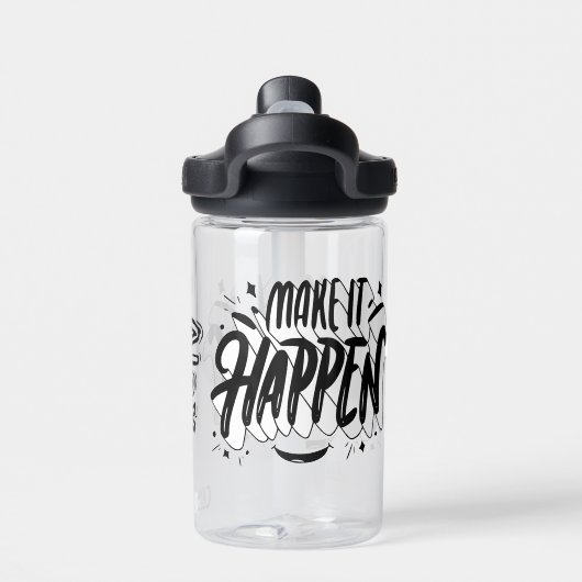 Make it Here学校名前をカスタムする ウォーターボトル (背面)