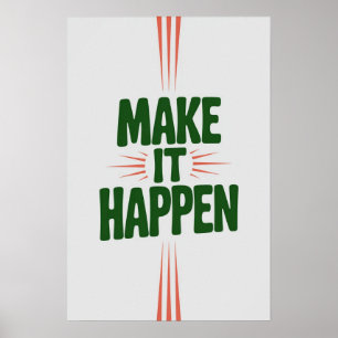 Make It Here - はっきりした Wall Artやる気を起こさせる 💪 ポスター