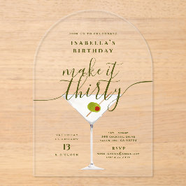 Make It Thirty Martini 30th Birthdayパーティー アクリル招待状