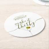 Make It Thirty Martini 30th Birthdayパーティー ラウンドペーパーコースター (アングル)