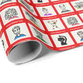 Make It Your Own | Custom 9 Family Photos Red ラッピングペーパー (ロールコーナー)