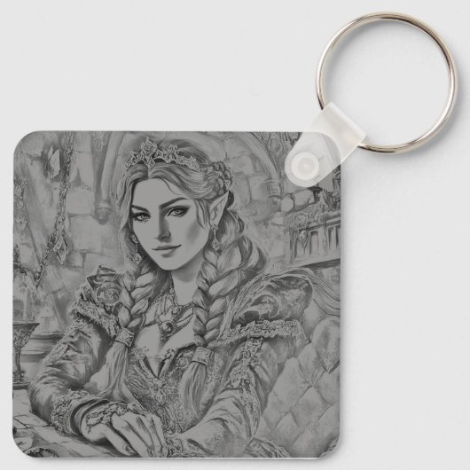 Make It Yours – 妻カスタムの写真プレゼント キーホルダー (裏面)