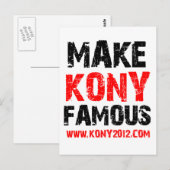 Make Kony Famous - Kony 2012 ポストカード (正面/裏面)