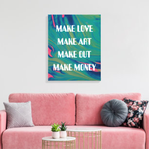 Make Love Makeアートプリント抽象芸術背景 キャンバスプリント