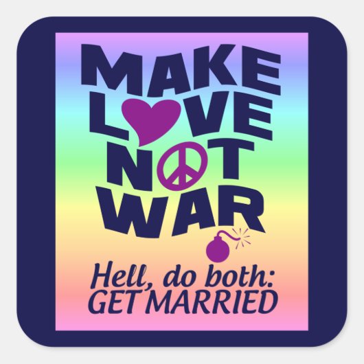 Make Love Not Warシール スクエアシール (正面)