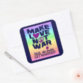 Make Love Not Warシール スクエアシール (封筒)