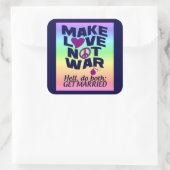 Make Love Not Warシール スクエアシール (バッグ)