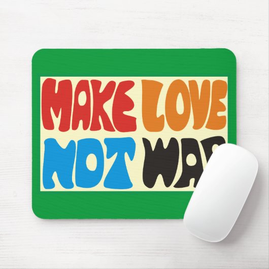 Make love not war Hippie Spruch マウスパッド (マウス)