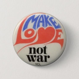 Make Love Not War Sixties平和ボタン 缶バッジ