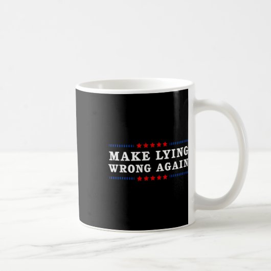 Make Lying Wrong Again Anti Trump  コーヒーマグカップ (右)