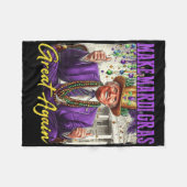 Make Mardi Gras Great Again  フリースブランケット (正面(横))
