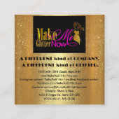 Make Meグリッター金ゴールドロゴドリップVIP金ゴールドメイクアップ スクエア名刺 (裏面)