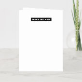 Make Me New Love勇気付けられる詩 箔グリーティングカード (裏面)