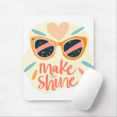 Make Me Shine Quote Cute Retro Sunglasses マウスパッド (マウス)