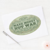 Make Money Not War Sticker 楕円形シール (封筒)