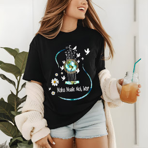 Make Music Not War Guitar World Peace Doves トライブレンドＴシャツ
