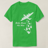 Make Music not War Peace War Guitar Music Tシャツ (デザイン正面)