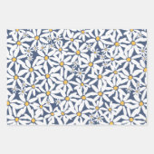 Make Myデイジー – ネイビー，サンゴ，モカ ラッピングペーパーシート (正面)