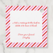 Make My Heart Pop Valentine Pink and Red Stripe フェイバータグ (裏面)