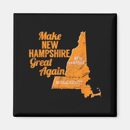 Make New Hampshire Great Again Build A Wall  マグネット (正面)