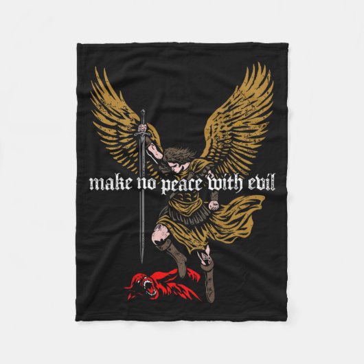 Make No Peace With Evil Archangel Michael Design ( フリースブランケット (正面)