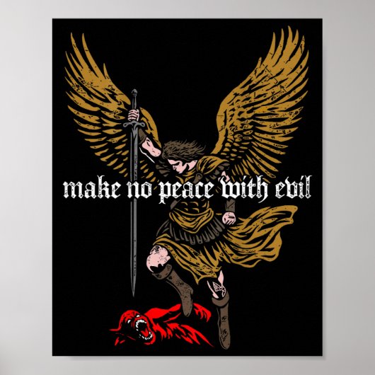 Make No Peace With Evil Archangel Michael Design ( ポスター (正面)