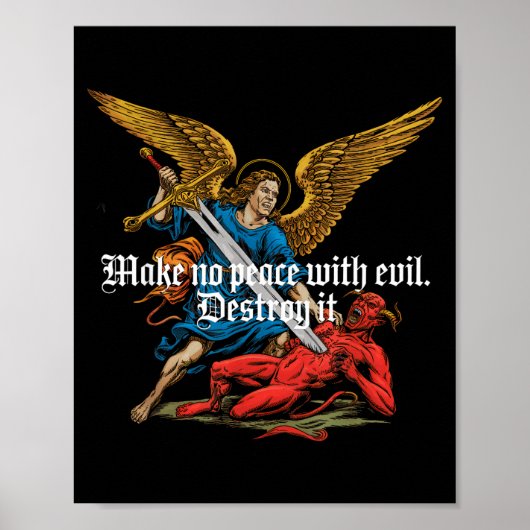 Make No Peace With Evil Archangel Michael Jesus Go ポスター (正面)