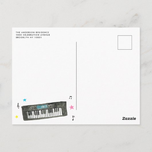 Make Noise楽器楽音曲誕生日 ポストカード (裏面)