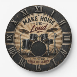 Make Noise Live Loud Vintage Drum Set Music ペーパープレート