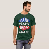 Make Obama Again バラク支持 アメリカ反対 Tシャツ (正面フル)