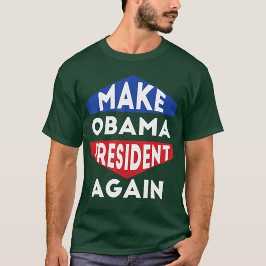 Make Obama Again バラク支持 アメリカ反対 Tシャツ (正面)