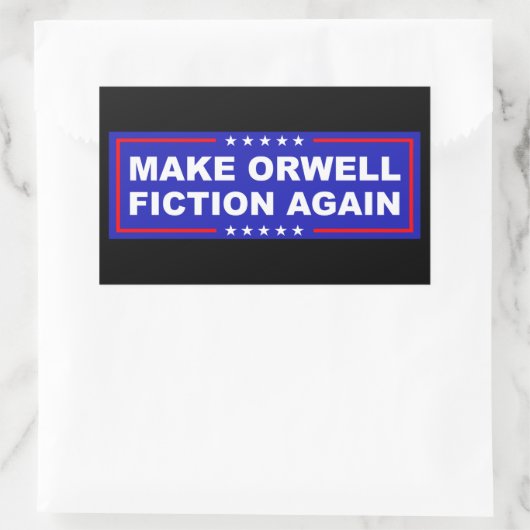 Make Orwell Fiction Again 長方形シール (バッグ)