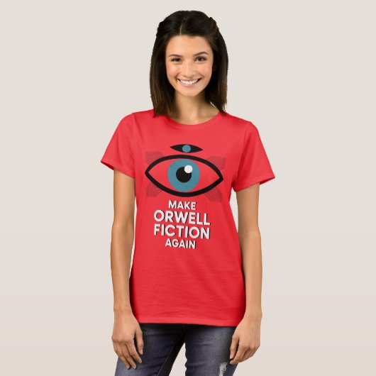 Make Orwell Fiction Again 1984 Retro Evil Eye  Tシャツ (正面フル)