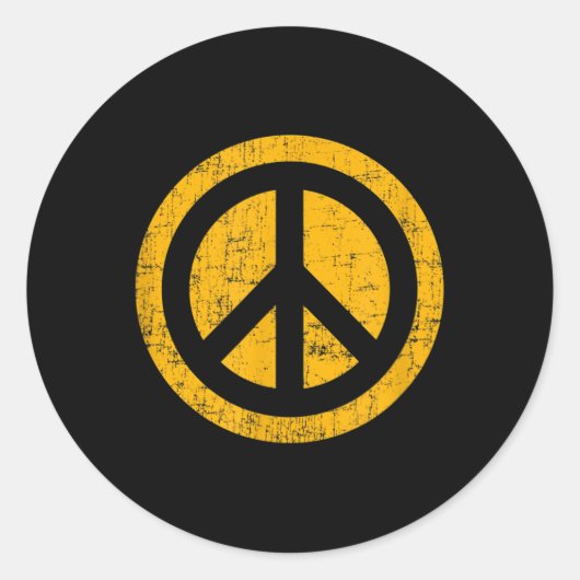 Make Peace Not War - Peace Logo ラウンドシール (正面)