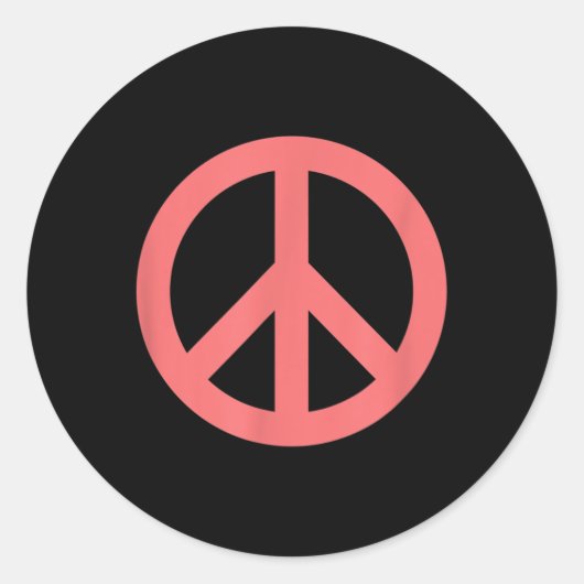 Make Peace Not War - Peace Signロゴ ラウンドシール (正面)